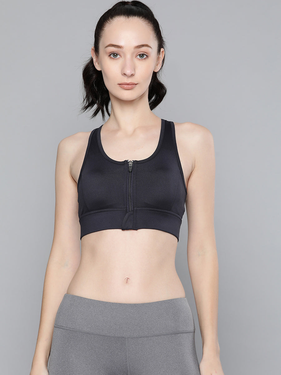 Zip Up Training Sports Bra