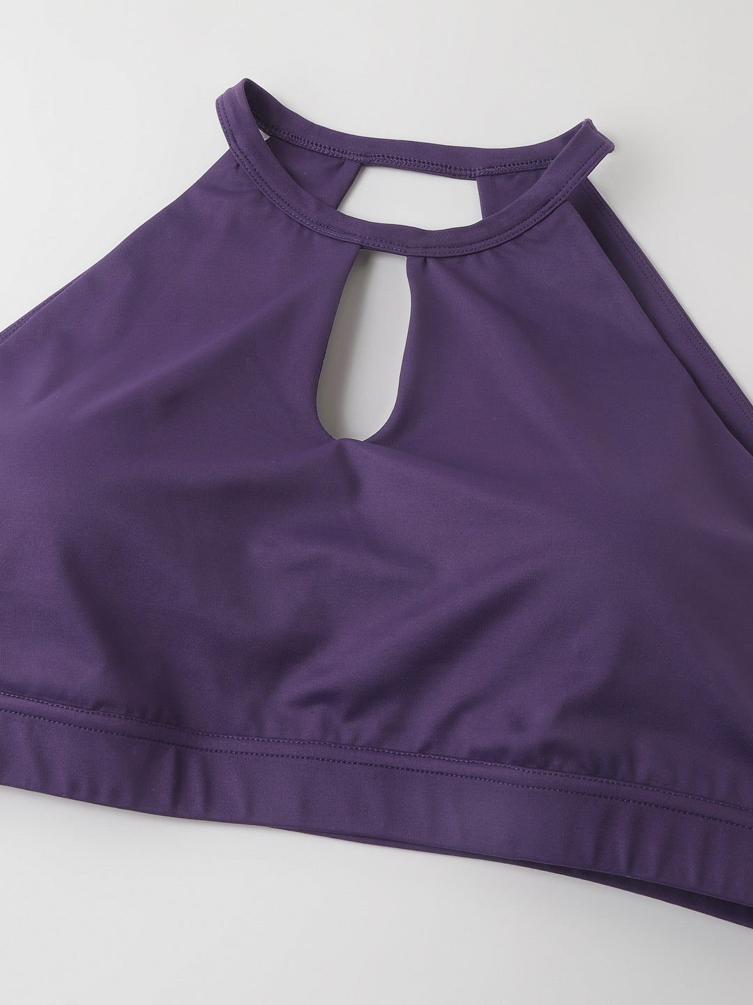 Fitkin Plus Size Halter Neck High Support Purple Sports Bra