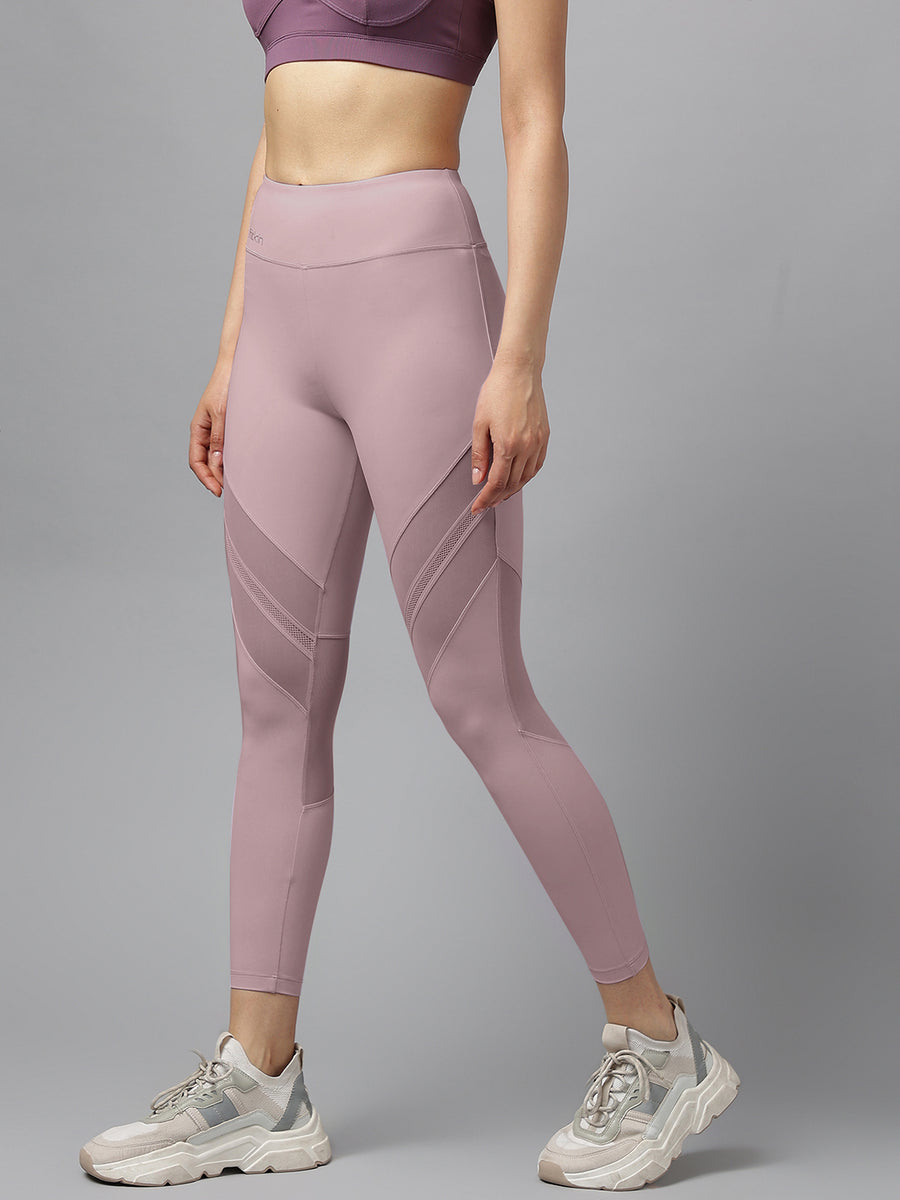 Fitkin Women's Lavender BreatheCurve Panel Tights