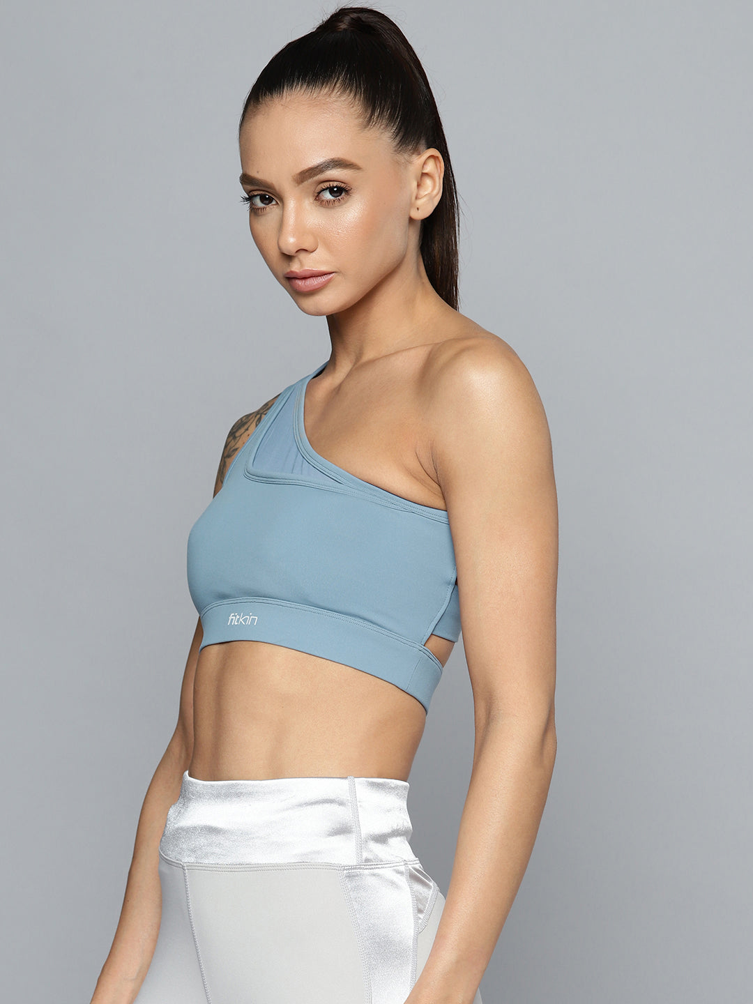 Specialty Fabric One-Shoulder Sports Bra