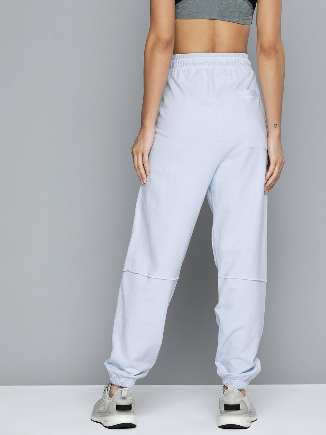 Women White Solid Relaxed Fit High Rise Organic Cotton Joggers