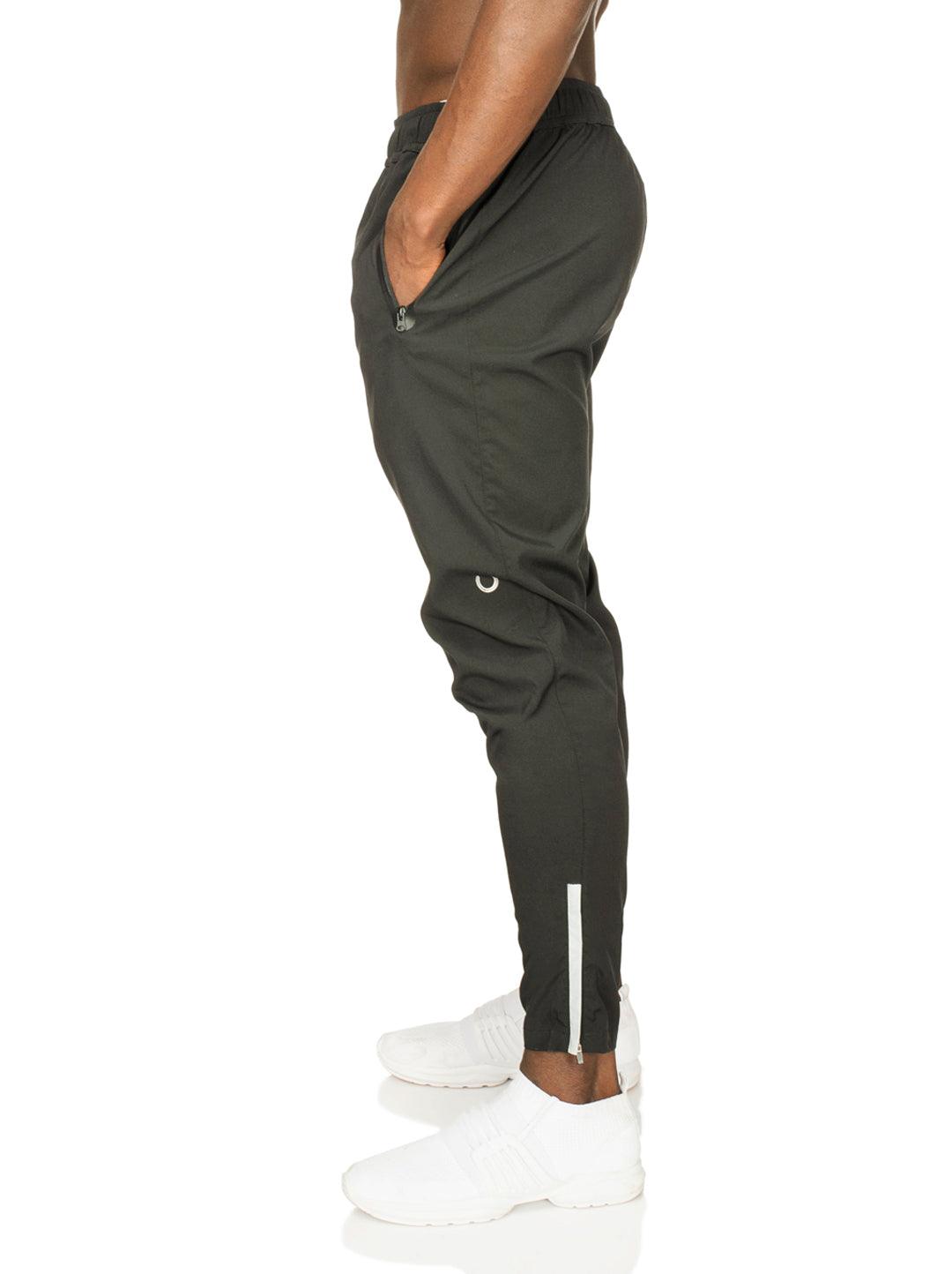 Men Black Solid Relaxed Fit Gym Track Pants